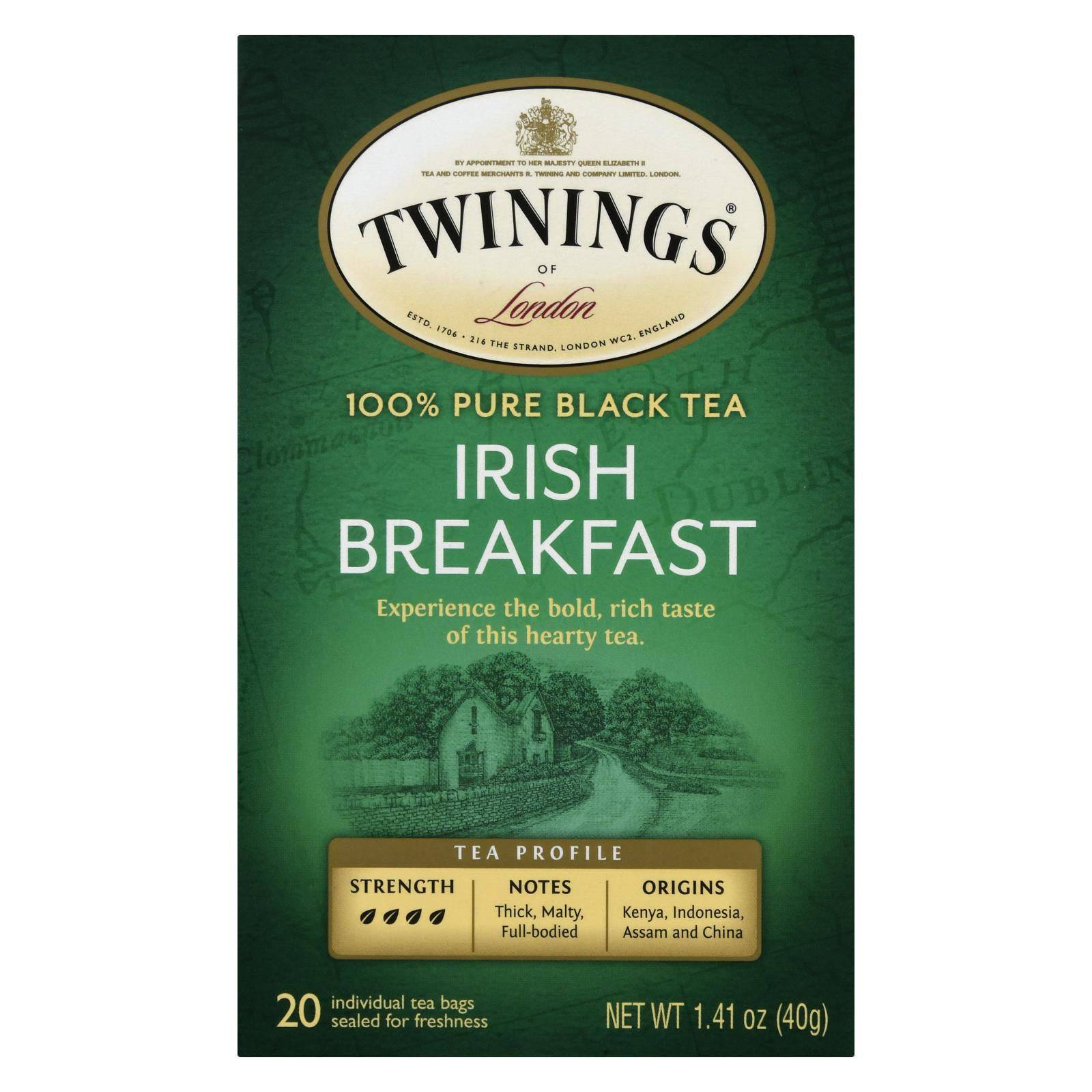 Twinings Tea Breakfast Tea - Irish - Case Of 6 - 20 Bags | OnlyNaturals.us