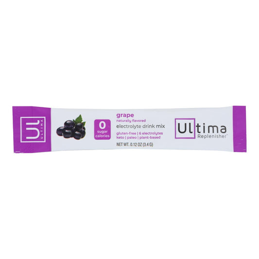 Ultima Replenisher - Electrolyte Powder Grape - Case Of 20-0.12 Oz | OnlyNaturals.us