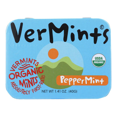 Vermints Breath Mints - All Natural - Peppermint - 1.41 Oz - Case Of 6 | OnlyNaturals.us