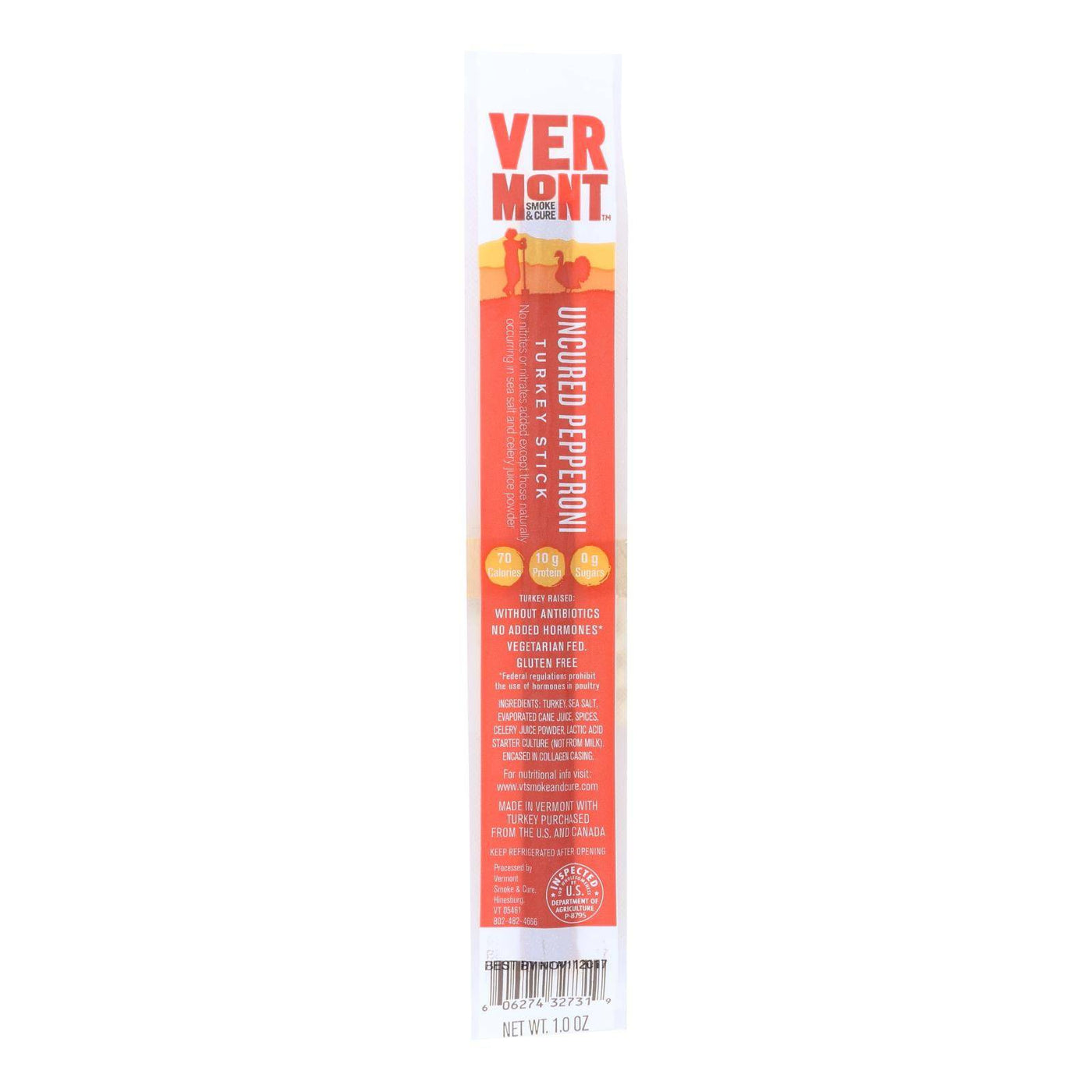 Vermont Smoke And Cure Realsticks - Turkey Pepperoni - 1 Oz - Case Of 24 | OnlyNaturals.us
