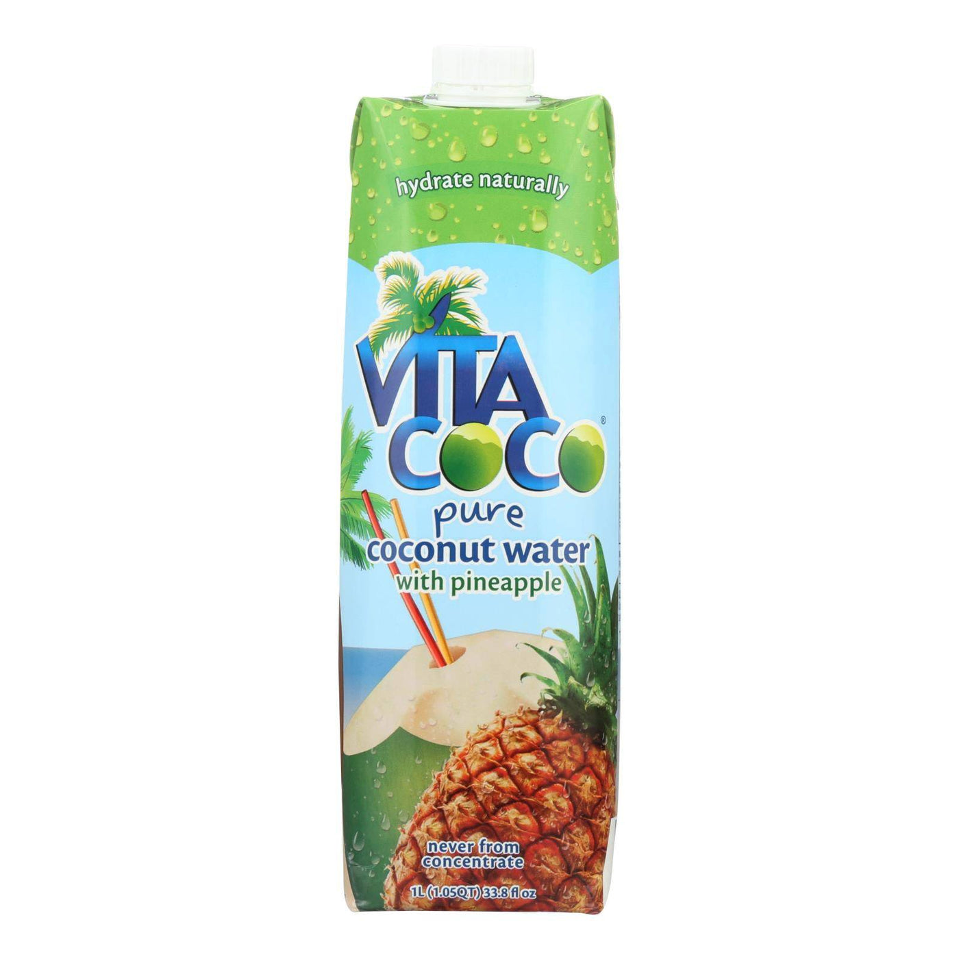 Vita Coco Coconut Water - With Pineapple - Case Of 12 - 1 Lt | OnlyNaturals.us