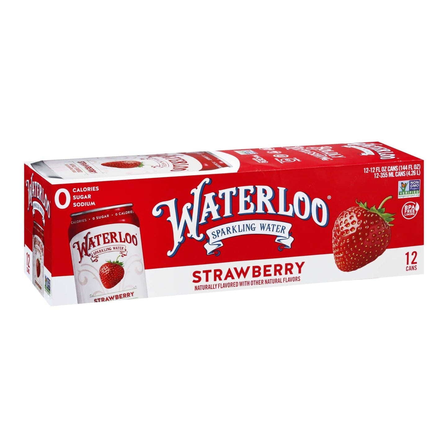 Waterloo - Sparkling Water Strawberry - Case Of 2 - 12-12 Fz | OnlyNaturals.us