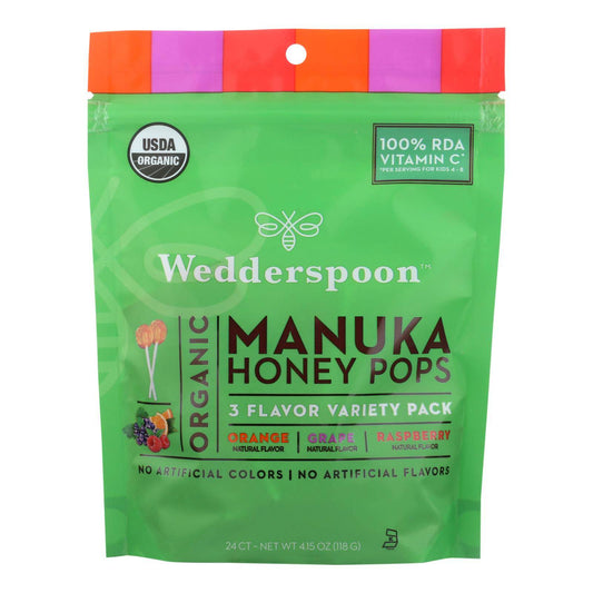 Wedderspoon Organic Makuna Honey Pops  - Case Of 6 - 4.15 Oz | OnlyNaturals.us