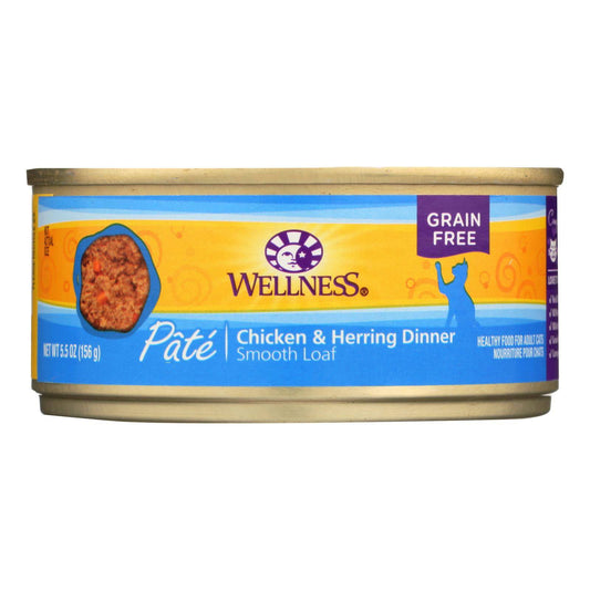 Buy Wellness Pet Products Cat Food - Chicken And Herring - Case Of 24 - 5.5 Oz.  at OnlyNaturals.us