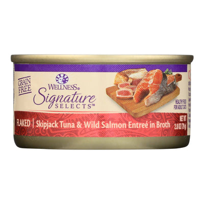 Buy Wellness Pet Products - Signature Selects Cat Food - Skipjack Tuna And Wild Salmon Entree In Broth - Case Of 12 - 2.8 Oz.  at OnlyNaturals.us