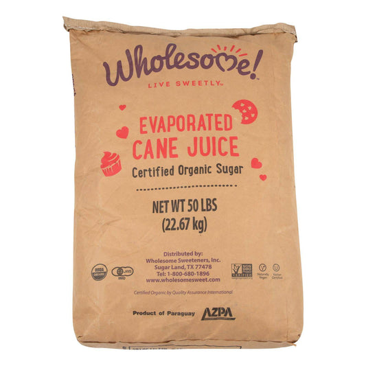 Wholesome Sweeteners Cane Sugar Organic And Natural - Single Bulk Item - 50lb | OnlyNaturals.us