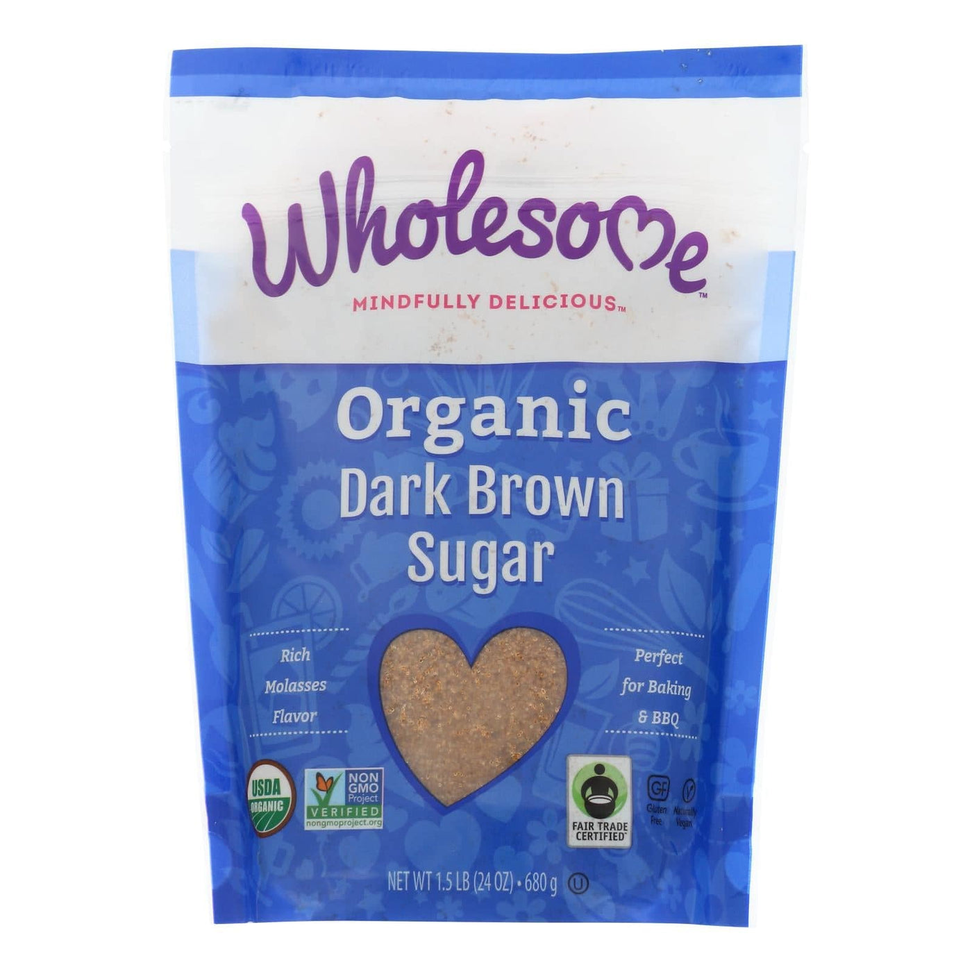 Wholesome Sweeteners Sugar - Organic - Dark Brown - 24 Oz - Case Of 6 | OnlyNaturals.us