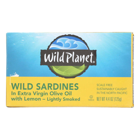 Buy Wild Planet Sardines In Oil - Lemon - Case Of 12 - 4.375 Oz.  at OnlyNaturals.us