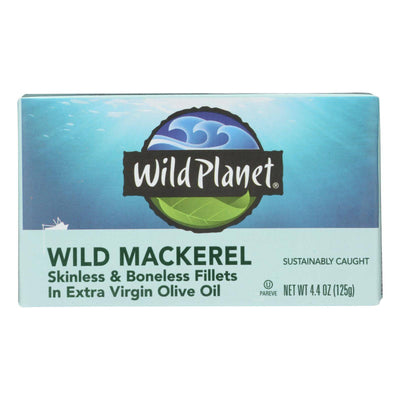 Buy Wild Planet Wild Mackerel Fillets In Extra Virgin Olive Oil - Case Of 12 - 4.375 Oz.  at OnlyNaturals.us