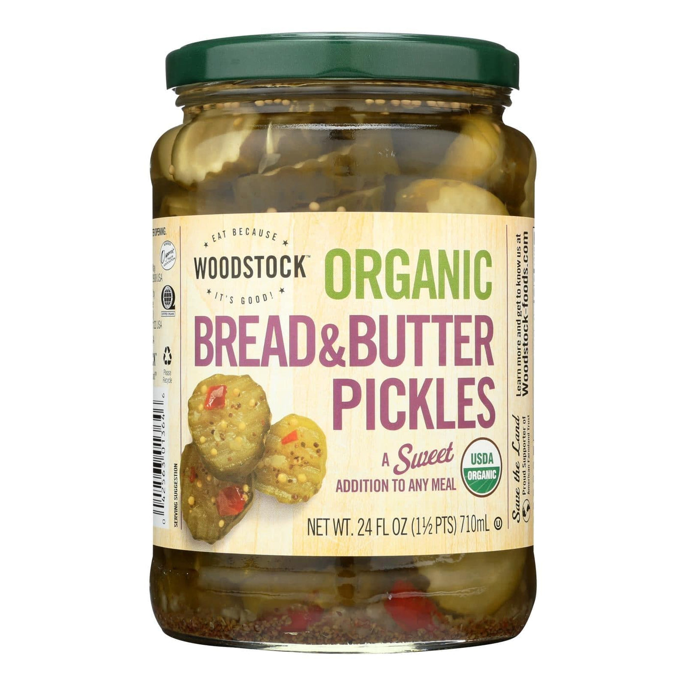 Woodstock Organic Bread And Butter Pickles - Case Of 6 - 24 Oz | OnlyNaturals.us