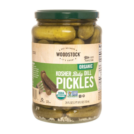 Woodstock Organic Kosher Baby Dill Pickles - Case Of 6 - 24 Oz | OnlyNaturals.us