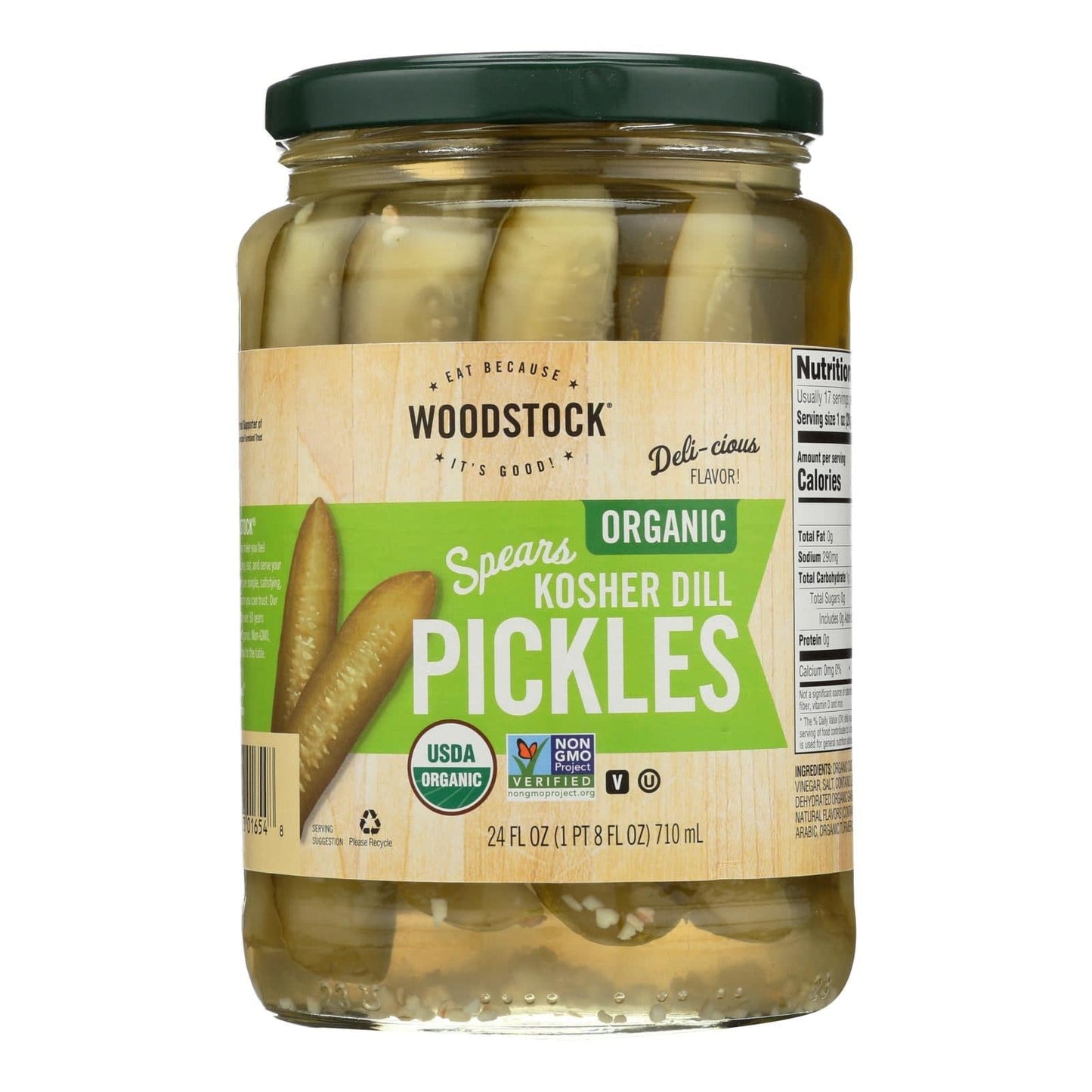 Woodstock Organic Kosher Dill Pickle Spears - Case Of 6 - 24 Fz | OnlyNaturals.us