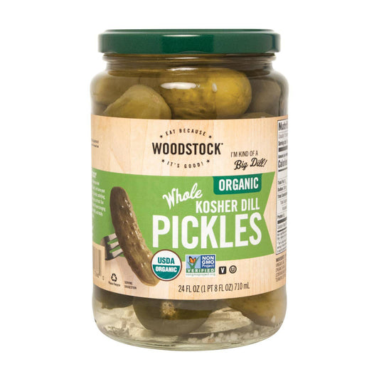 Woodstock Organic Kosher Whole Dill Pickles - Case Of 6 - 24 Oz | OnlyNaturals.us