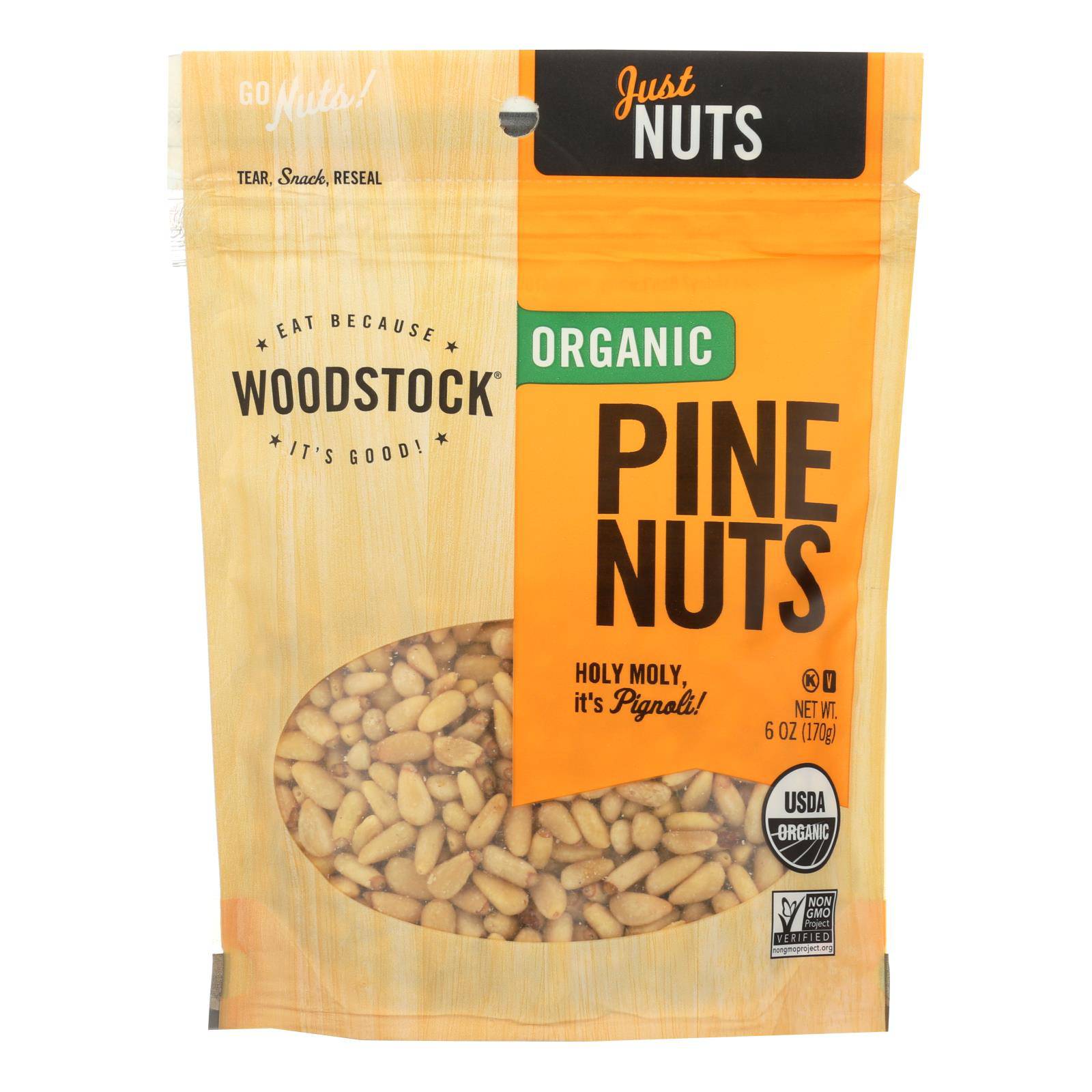 Woodstock Organic Pine Nuts - Case Of 8 - 6 Oz | OnlyNaturals.us