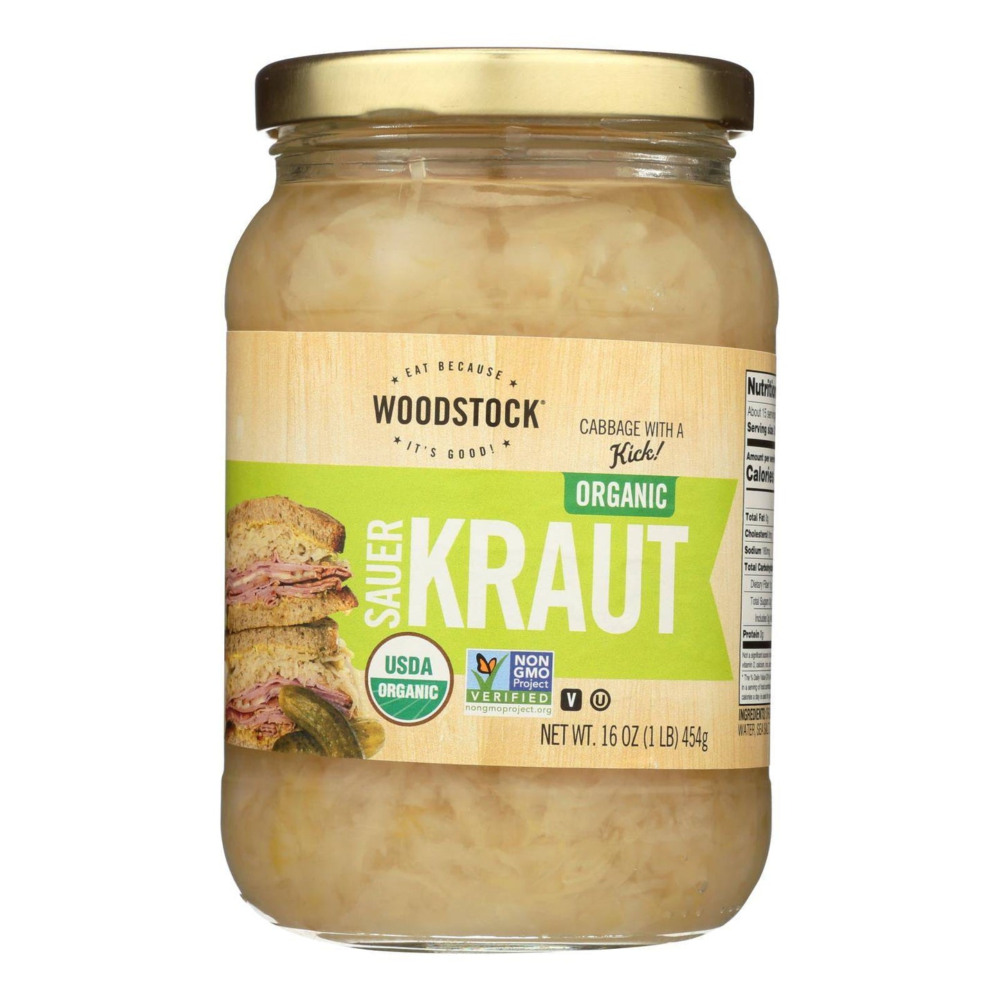 Woodstock Organic Sauerkraut - Case Of 12 - 16 Oz | OnlyNaturals.us