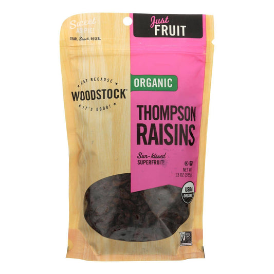 Woodstock Organic Unsweetened Raisins - Case Of 8 - 13 Oz | OnlyNaturals.us