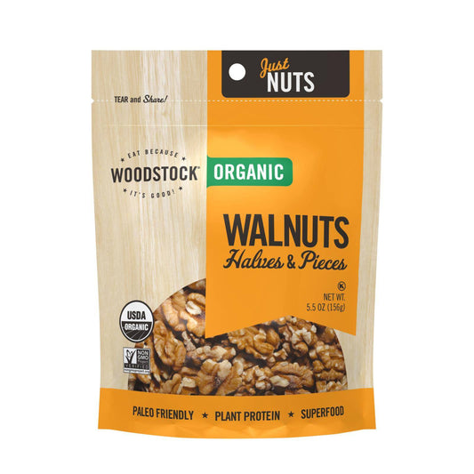 Woodstock Organic Walnuts Halves And Pieces - Case Of 8 - 5.5 Oz | OnlyNaturals.us