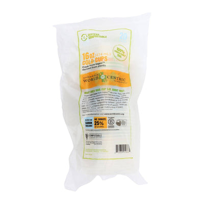 Buy World Centric Compostable Clear - Case Of 12 - 16 Oz.  at OnlyNaturals.us