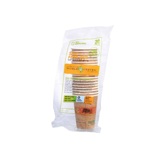 Buy World Centric Compostable Hot Paper Cups - Case Of 12 - 12 Oz.  at OnlyNaturals.us