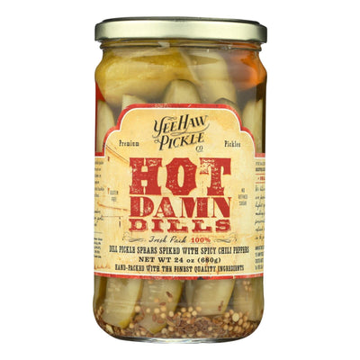 Yee-haw Pickle Dills Pickle - Hot Damn - Case Of 6 - 24 Oz. | OnlyNaturals.us