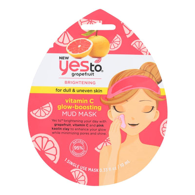 Yes To - Grapefruit - Vitamin C Glow-boosting Mud Mask - Brightening - Case Of 6 - 0.33 Fl Oz. | OnlyNaturals.us