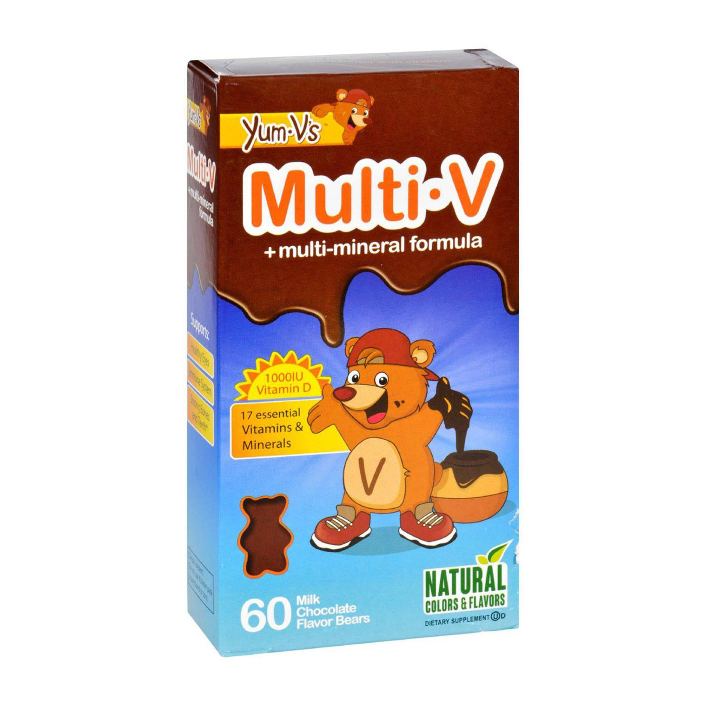 Yum V's Multi-v Plus Multi-mineral Formula Milk Chocolate - 60 Bears | OnlyNaturals.us
