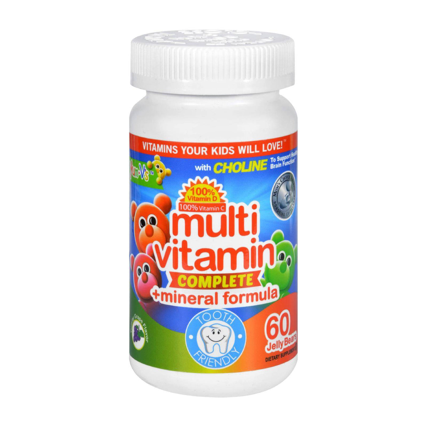 Yum V's Multi Vitamin Plus Mineral Formula Jellies Yummy Grape - 60 Chewables | OnlyNaturals.us