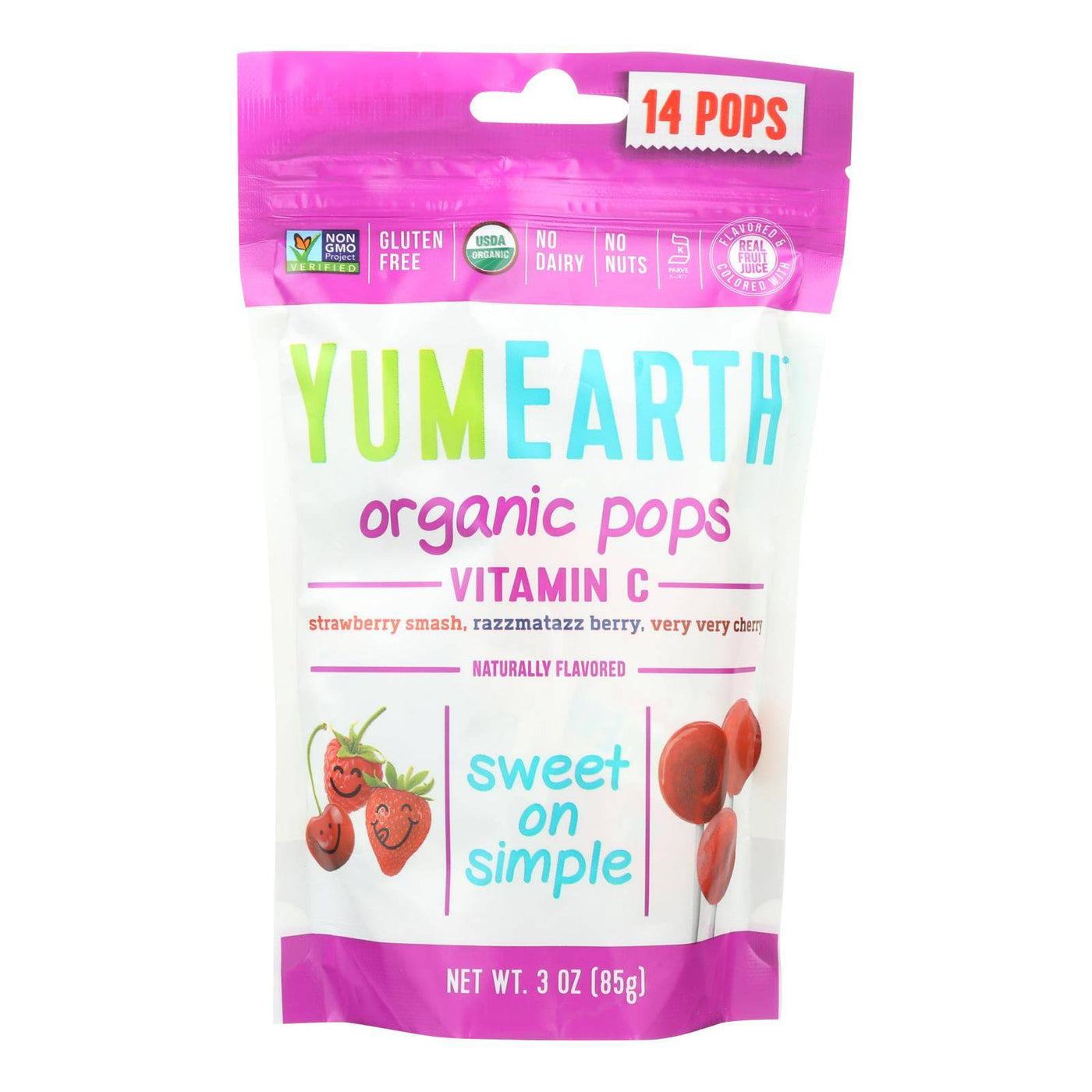 Yummy Earth Organic Vitamin C Pops - 3 Oz - Case Of 6 | OnlyNaturals.us