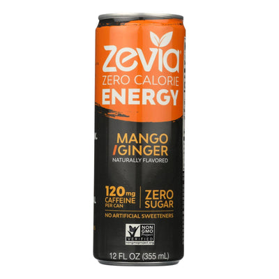 Zevia Zero Calorie Energy Drink - Mango-ginger - Case Of 12 - 12 Fl Oz | OnlyNaturals.us