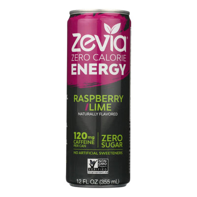 Zevia Zero Calorie Energy Drink - Raspberry-lime - Case Of 12 - 12 Fl Oz | OnlyNaturals.us