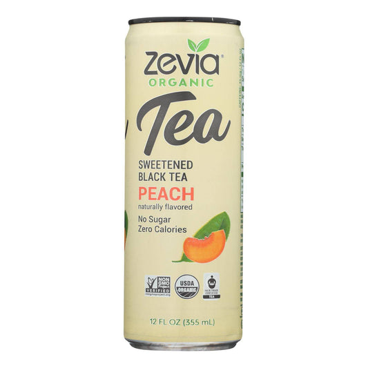 Zevia - Tea Black Peach - Case Of 12 - 12 Fz | OnlyNaturals.us