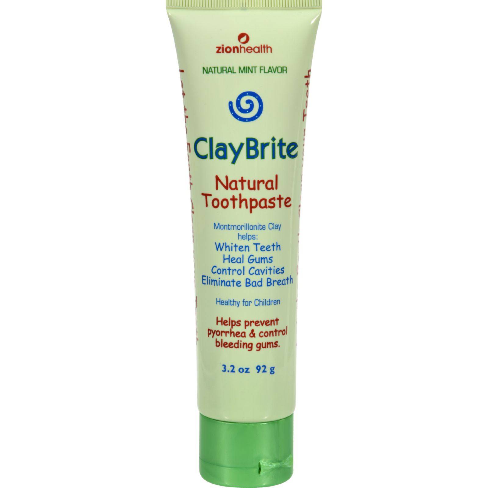 Buy Zion Health Claybrite Natural Toothpaste - Natural Mint - 3.2 Oz  at OnlyNaturals.us